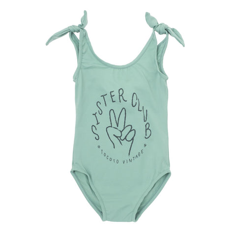 Tocoto Vintage Green Sister Club Girls Swimsuit