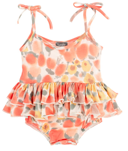Tocoto Vintage Flower Cotton Romper