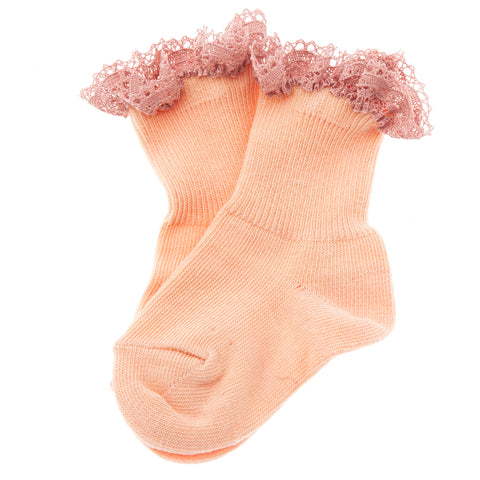 Tocoto Vintage Salmon Lace Socks