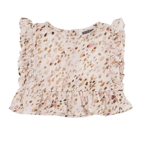 Tocoto Vintage Baby Pink Animal Print Blouse & Bloomer Set