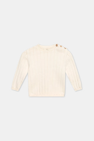 My Little Cozmo Baby Ivory Rib Knit Pullover Set