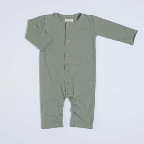 Nixnut Wild Green Button Onesie