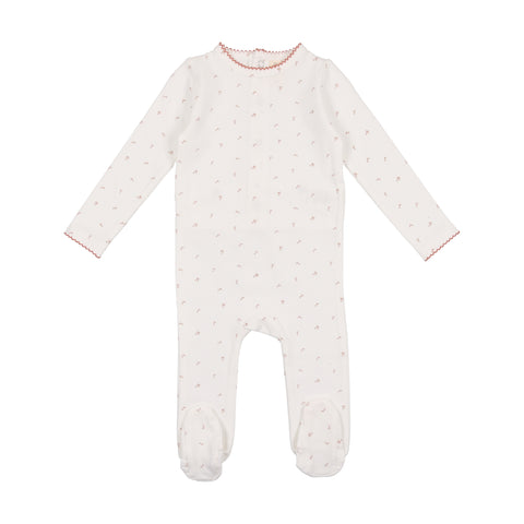 Lilette Pink Cherry Scallop Edge Footie