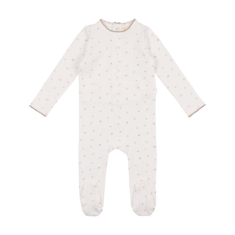 Lilette Taupe Cherry Scallop Edge Footie