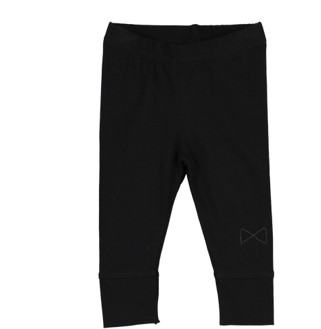 Mini Sibling Black Slim Legging with Logo