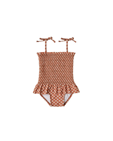 Rylee & Cru Baby Amber Flower Power Smocked Swimsuit