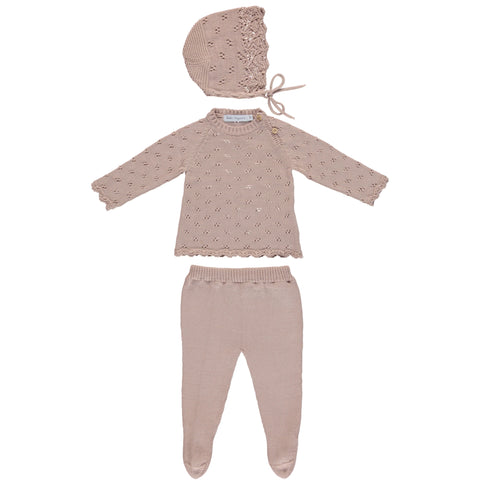 Bebe Organic Dusty Pink Summer Knit Set