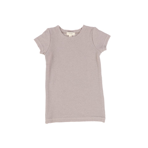 Lil Legs Taupe Rib Short Sleeve T-Shirt