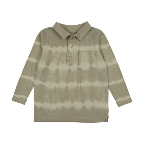 Lil Legs Moss Tie Dye Long Sleeve Polo