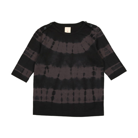 Lil Legs Black Tie Dye Three Quarter Sleeve Tee