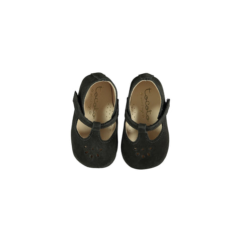 Tocoto Vintage Grey Embroidered Mary Jane