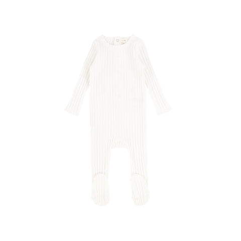 Lil Legs Winter White Wide Rib Footie