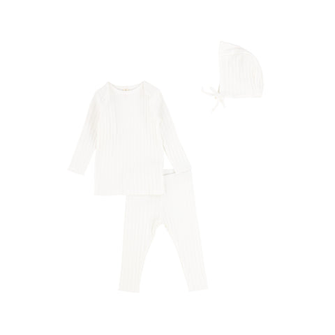Lil Legs Footless White Baby Set