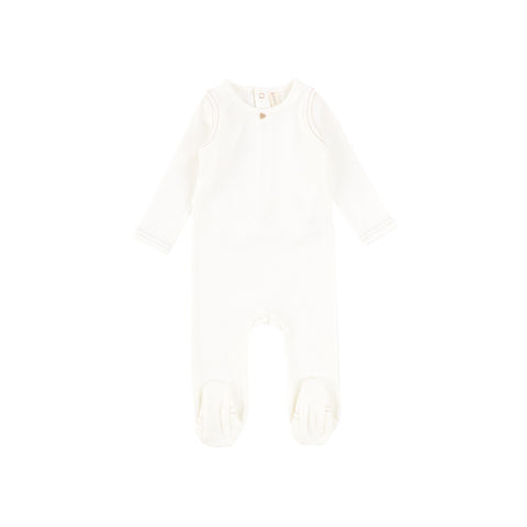 Lil Legs Soft White & Rose Gold Charm Footie