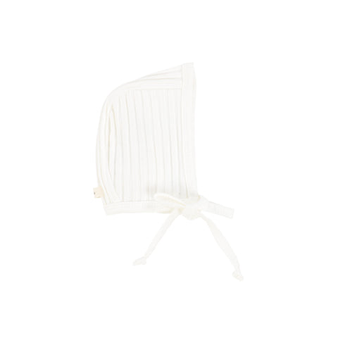 Lil Legs Winter White Wide Rib Bonnet