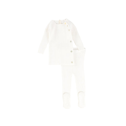 Lil Legs White Knit Set