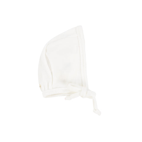 Lil Legs White Velour Wrap Bonnet