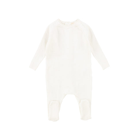 Lil Legs White Swiss Dot Footie (Girl)