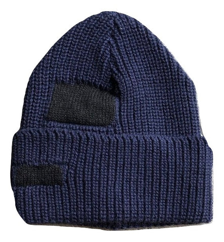 Message in the Bottle Black & Navy Knit Beanie