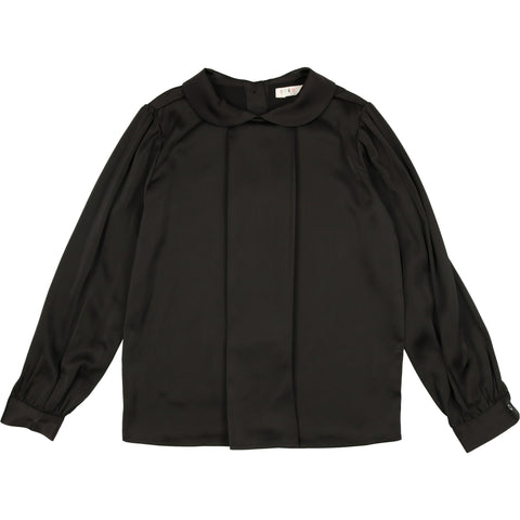 Coco Blanc Black Silky Blouse