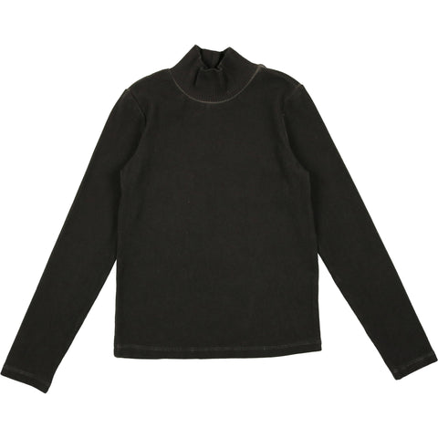 Coco Blanc Black Wash Ribbed Turtle Tee