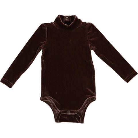 Coco Blanc Mocha Heather Velvet Turtle Onesie