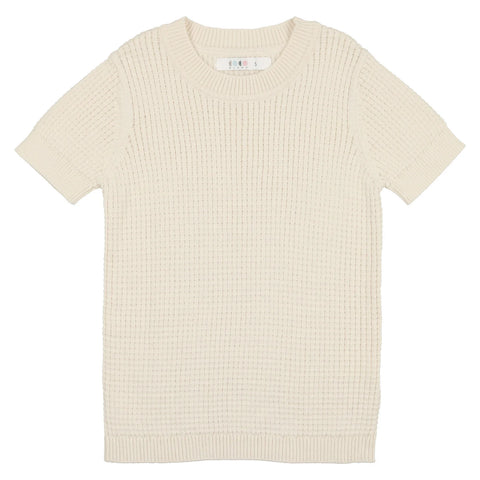 Coco Blanc Cream Boys Knit Crew Sweater