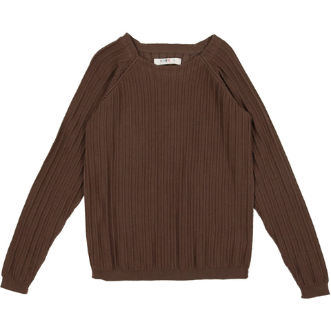 Coco Blanc Toffee Ribbed Crew Sweater