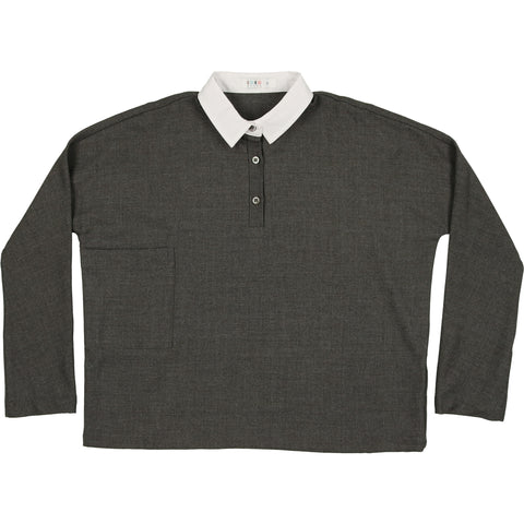 Coco Blanc Heathered Grey Wool Shirt