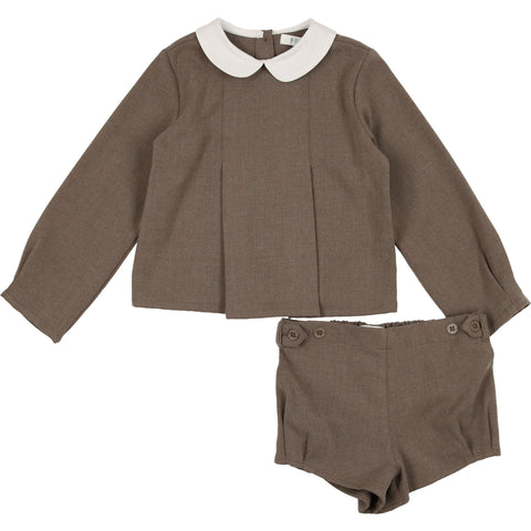 Coco Blanc Toffee Wool Peter Pan Set