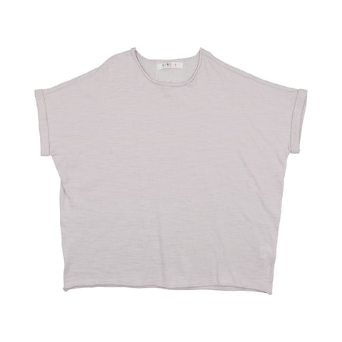 Coco Blanc Light Grey V-neck Slub Knit Sweater