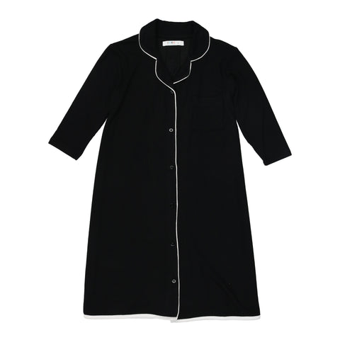 Coco Blanc Black Ribbed Nightgown