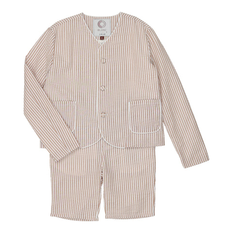 Coco Blanc Taupe & White Seersucker Suit