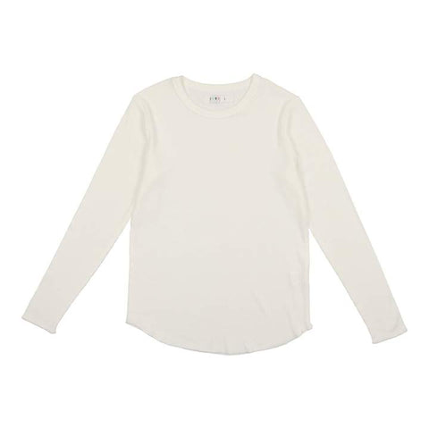 Coco Blanc Ivory Ribbed Crew Tee