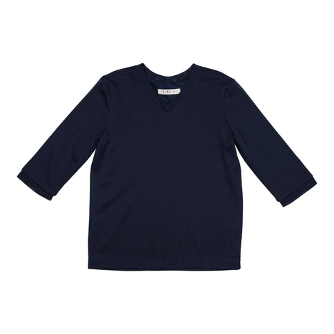 Coco Blanc Navy & White 3/4 Sleeve Tennis Tee