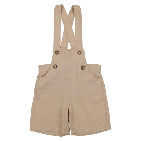 Coco Blanc Tan Boys Linen Romper