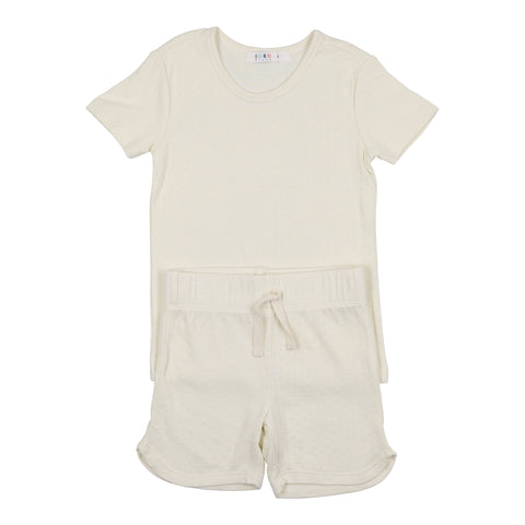 Coco Blanc Antique White Pointelle Short Pajamas