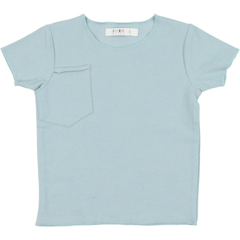 Coco Blanc Pale Blue French Terry V- neck Tee