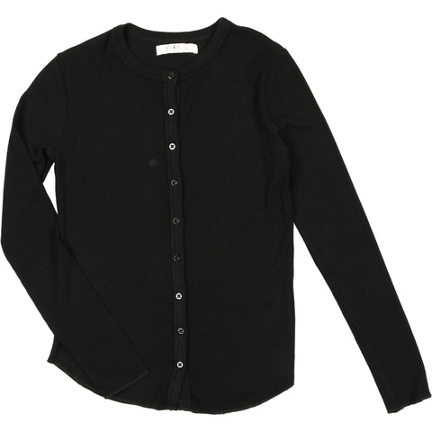 Coco Blanc Black Ribbed Long Sleeve Tee