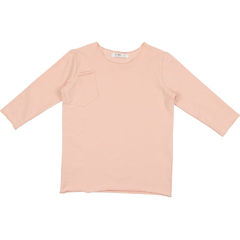 Coco Blanc Smoky Rose French Terry 3/4 Sleeve Tee