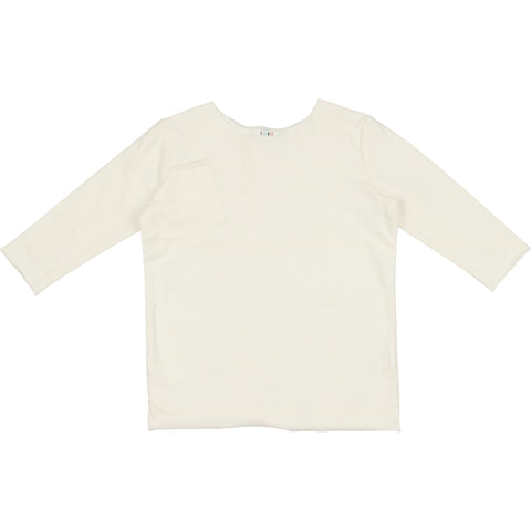 Coco Blanc Cream French Terry 3/4 Sleeve Tee