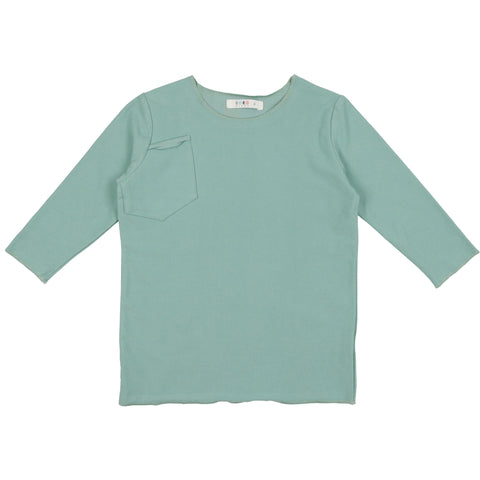 Coco Blanc Sage Green French Terry 3/4 Sleeve Tee