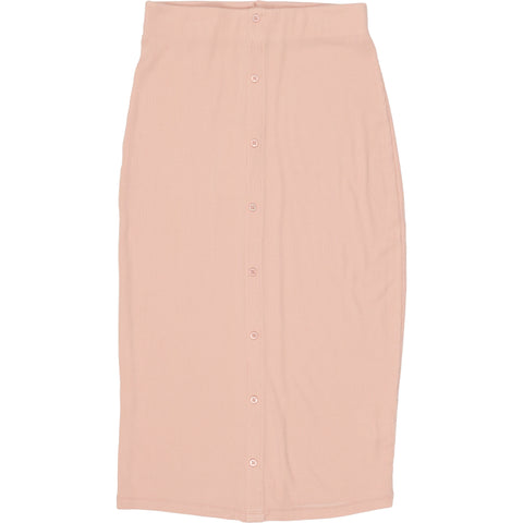 Coco Blanc Smoky Rose Ribbed Midi Skirt