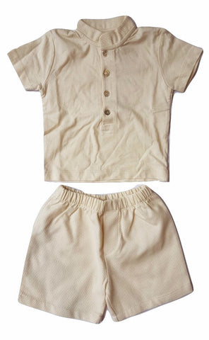 Natura Pura Beige Short Sleeve Set