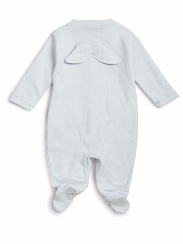 Marie Chantal Angel Wing Velour Footie Blue