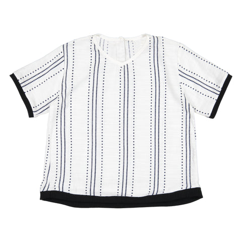Belati White Boxy Shirt With All Over Print
