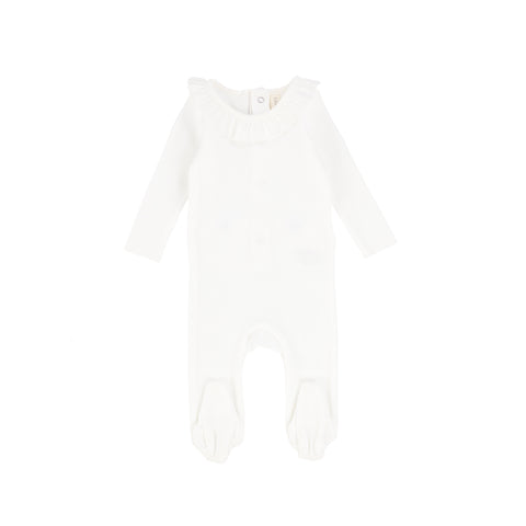 Lil Legs White Ruffle Footie