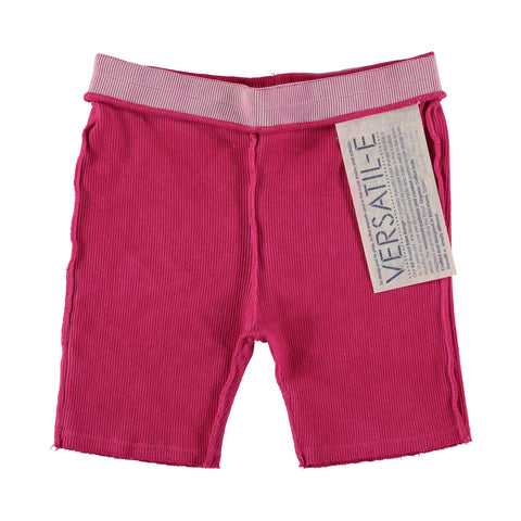 Versatile Magenta Ribbed Shorts