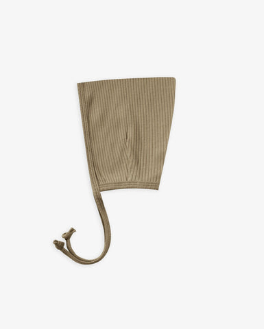 Quincy Mae Olive Ribbed Pixie Bonnet