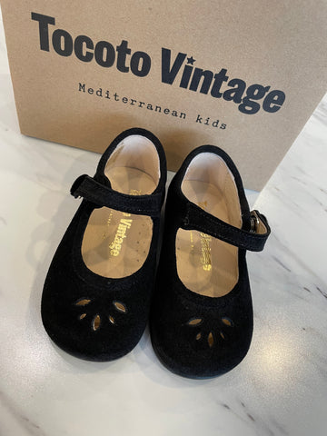 Tocoto Vintage Black Suede Mary Janes